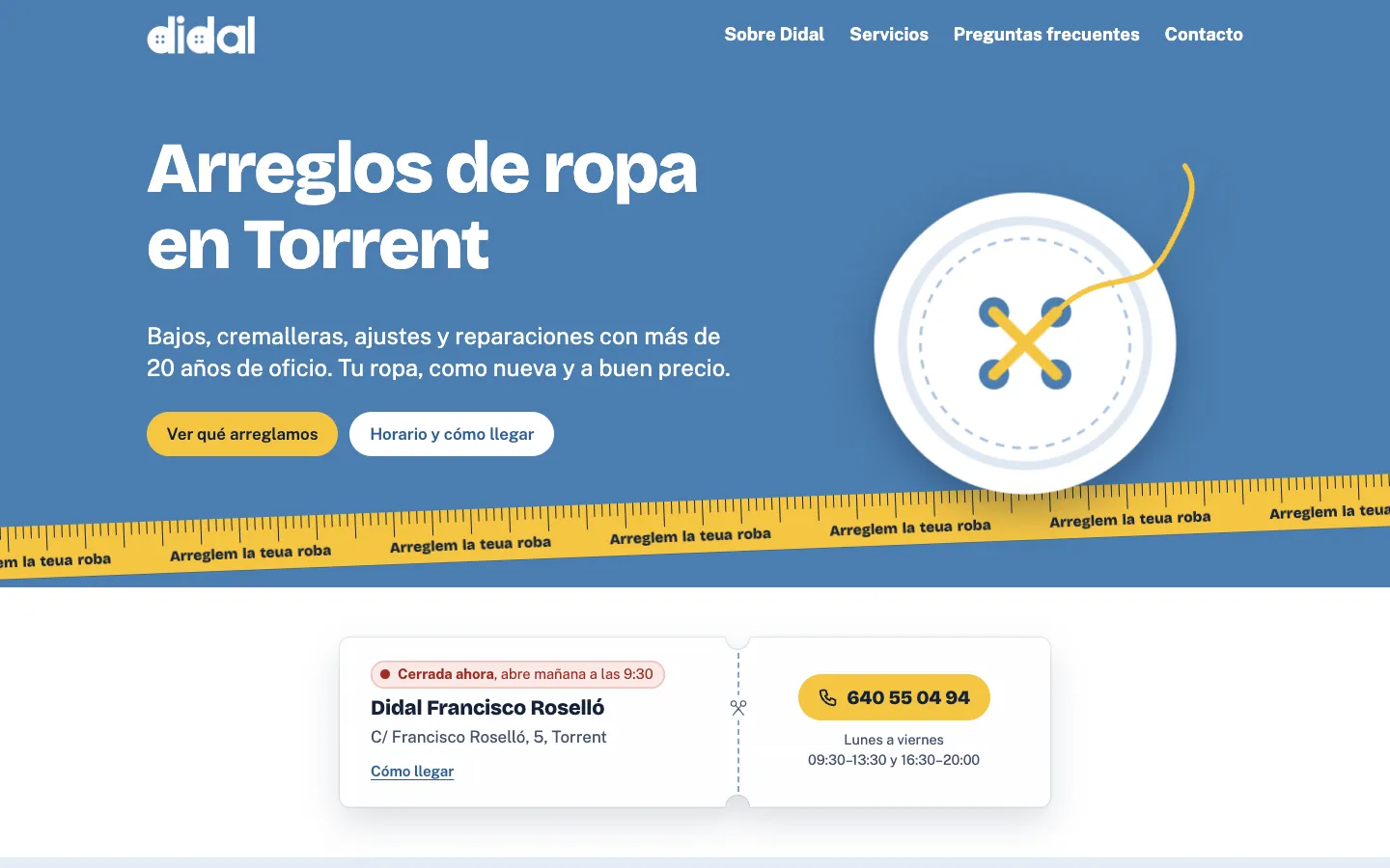 Portada de la web de Didal Composturas