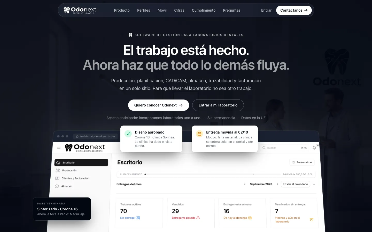 Portada de la web de Odonext